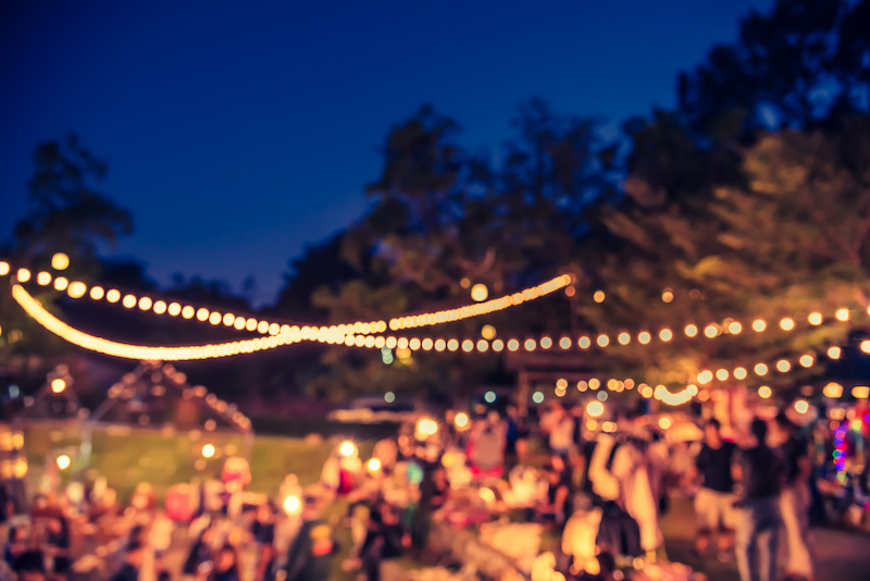 downtown event at night