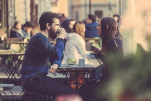 Couple drinking coffee