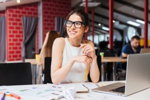 woman at desk